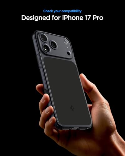 Spigen Coque iPhone 17 Pro Ultra Hybrid T MagFit DuraClear Noir Mat - Bonne protection, amélioration caméra, design mat
