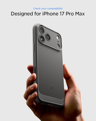 Spigen Coque Rugged Armor MagFit pour iPhone 17 Pro Max - Robuste, Protection Militaire, Gris