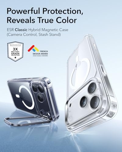 ESR Coque iPhone 17 Pro Max | Protection Qualité Militaire, Commande de Caméra MagSafe Compatible, Protection Antichute 