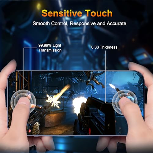 Verre trempé QsmQam 3 Pièces pour iPhone 17 Pro 6.3", Protection militaire écran 9H+, Caméra arrière protégée, Outils d'